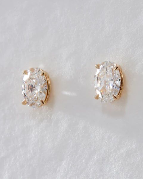The Ultimate Oval Solitaire Studs | Luv Aj
