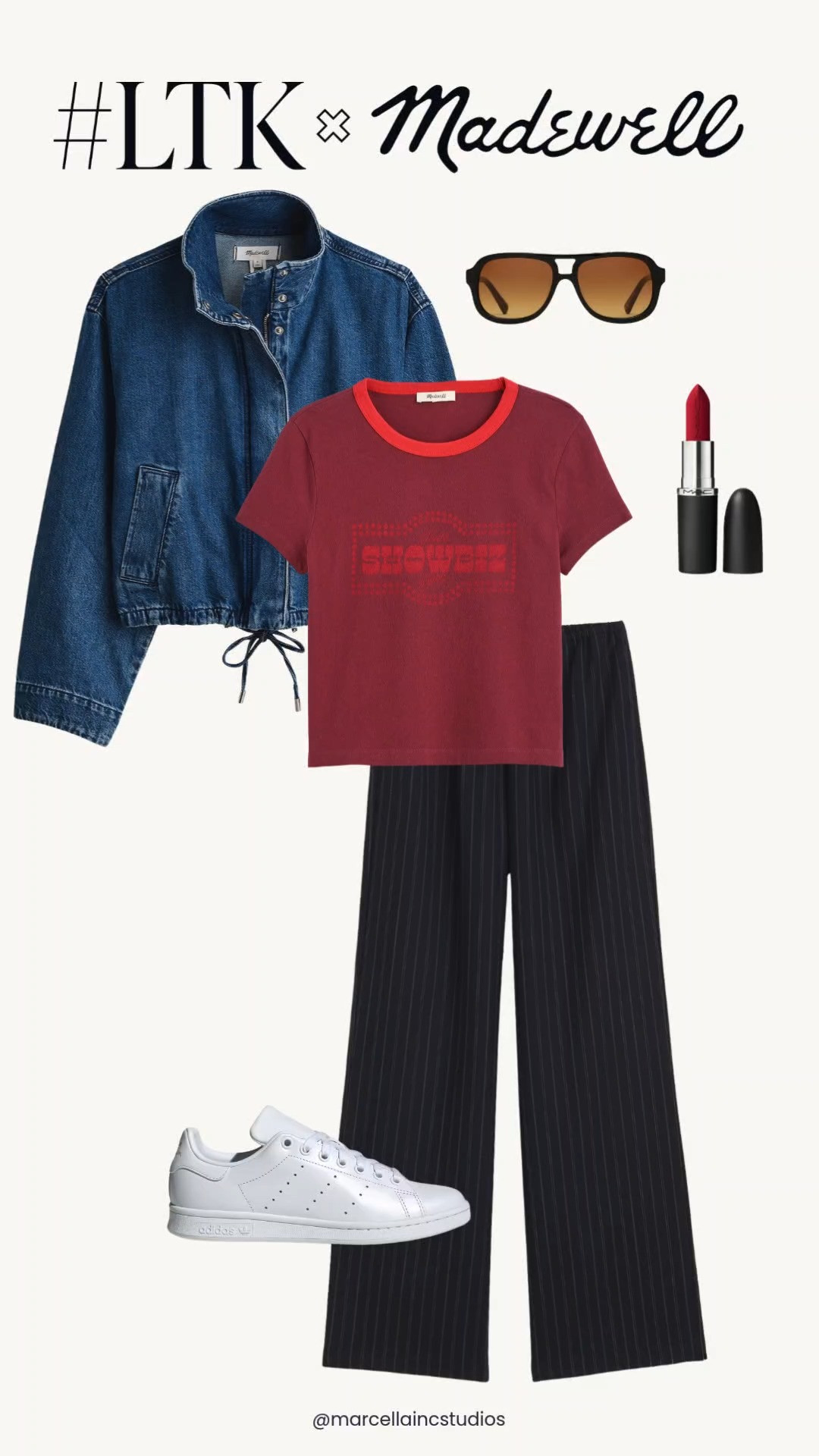 Madewell Sale! Love this funnel denim jacket goes with everything! Paired here with pin striped pant and adidas Stan Smith. #madewellsale #sneakeroutfit #adidas #stansmith #funneljacket

#LTKxMadewell #LTKootd #LTKSaleAlert