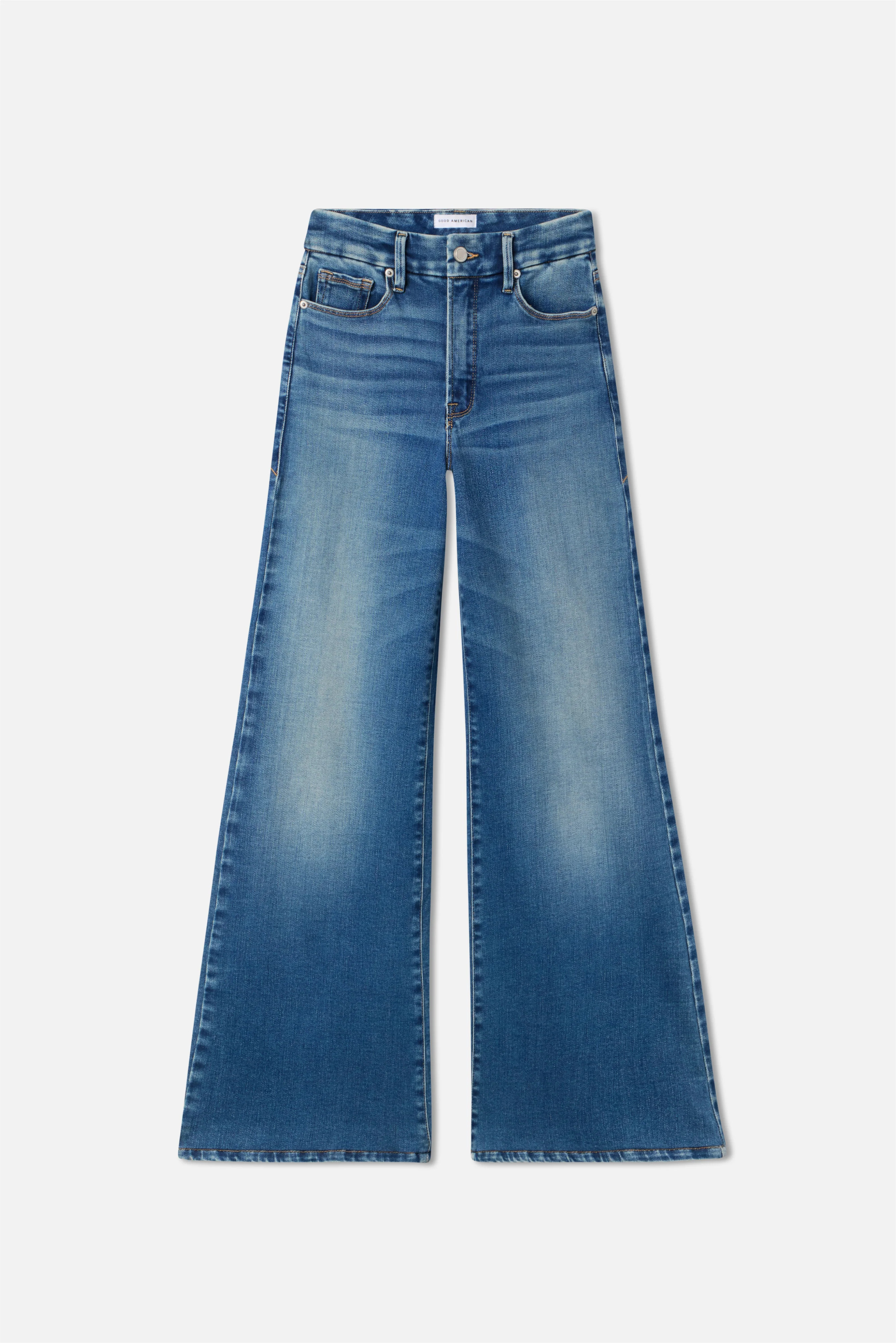SOFT TECH GOOD WAIST PALAZZO JEANS | INDIGO986 - GOOD AMERICAN | Good American