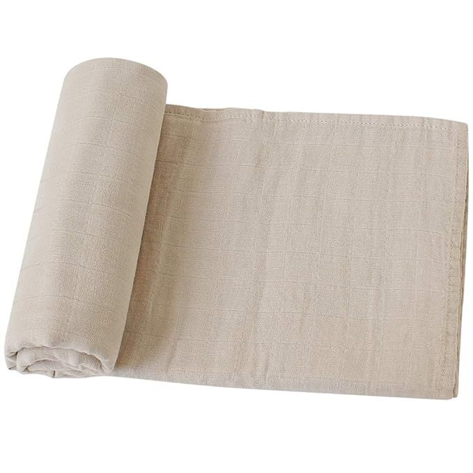 LifeTree Muslin Baby Swaddle Blankets Neutral, 100% Organic Cotton, Large 47 x 47 inches, Swaddli... | Amazon (US)