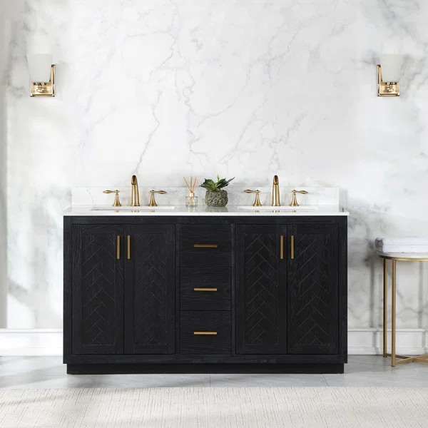 Margaux 60'' Free-standing Double Bathroom Vanity with Cultured Marble Vanity Top | Wayfair North America
