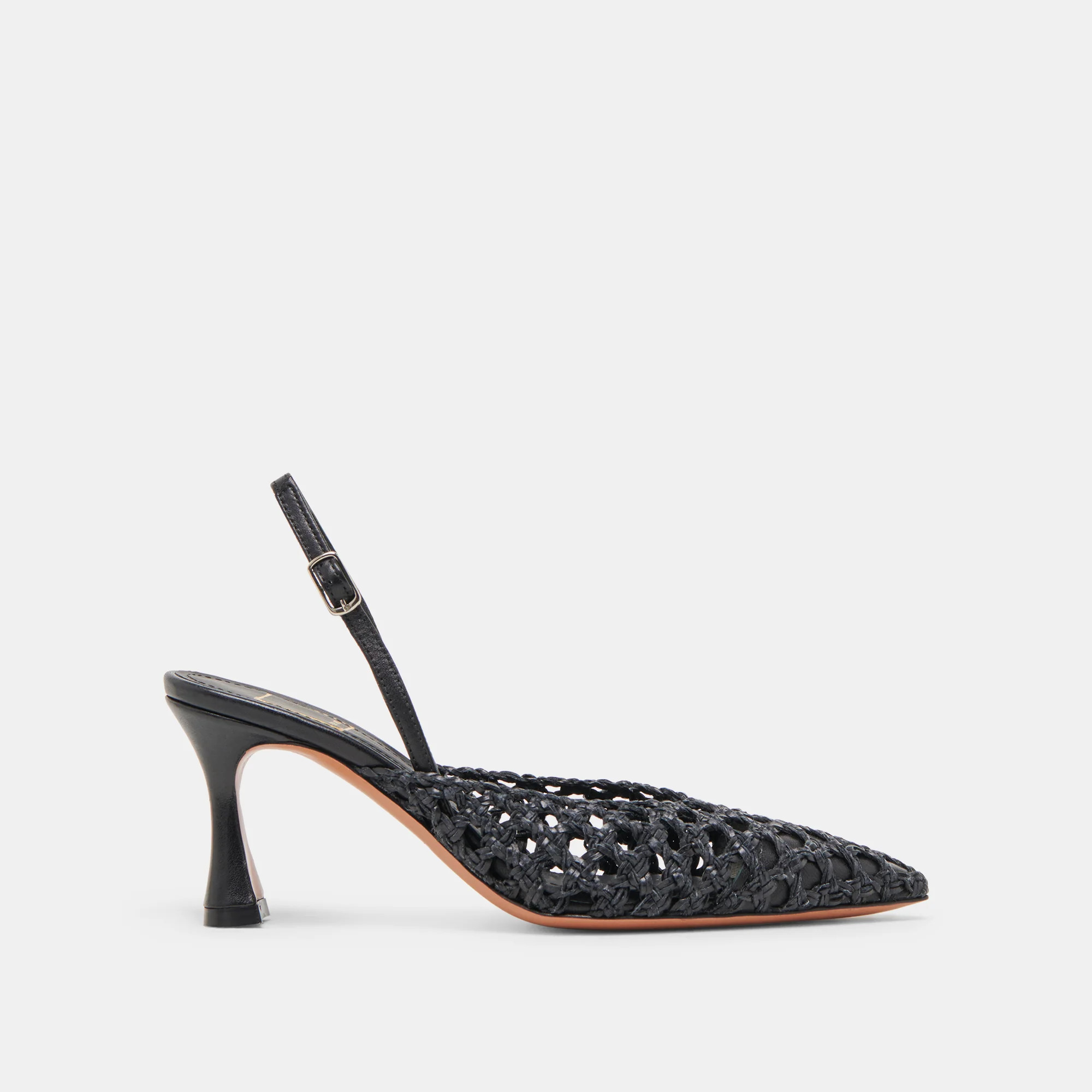 GLORIA HEELS BLACK WOVEN | DolceVita.com