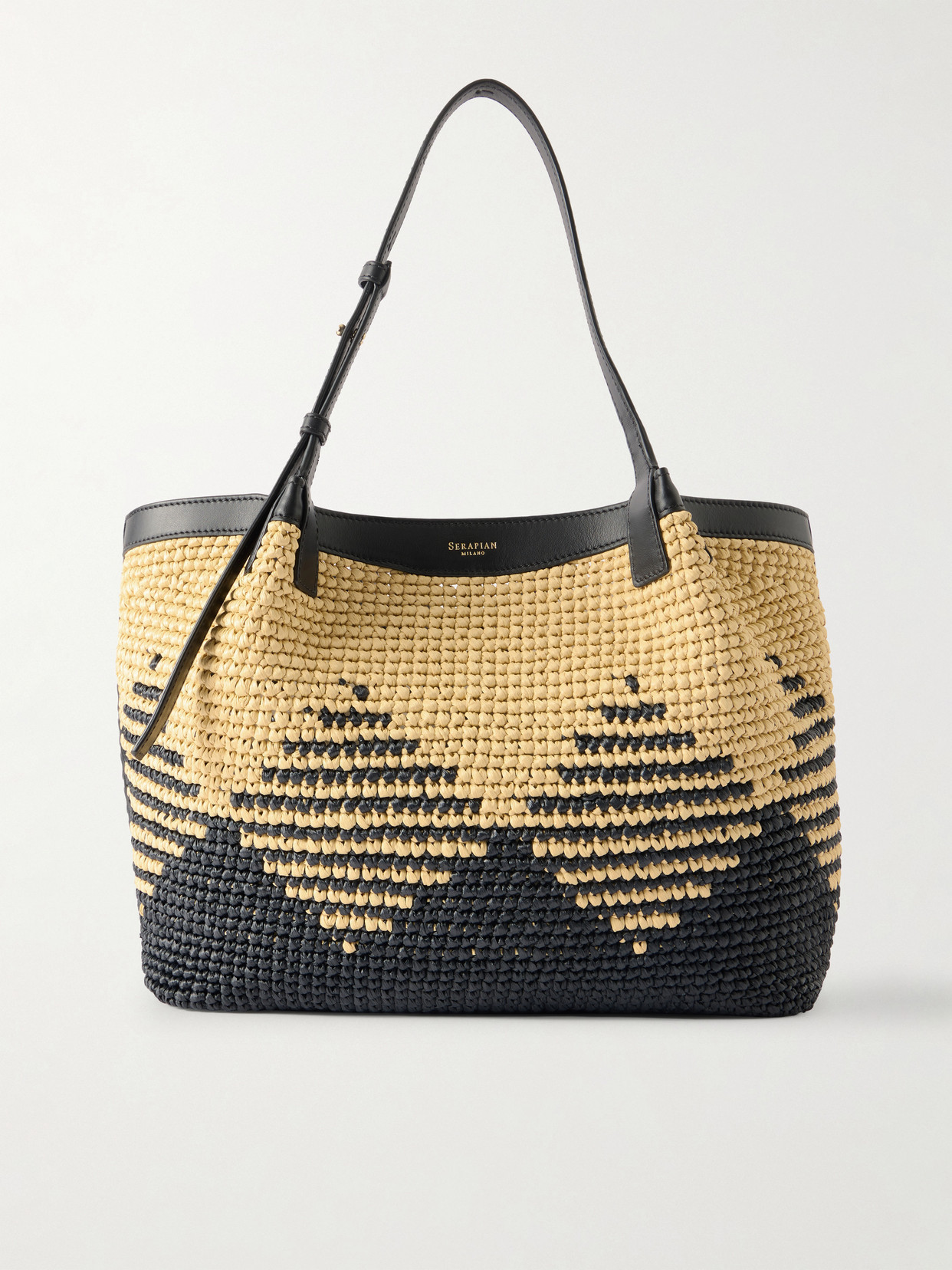 Serapian - Secret Leather-trimmed Woven Raffia Tote - Brown | NET-A-PORTER (US)