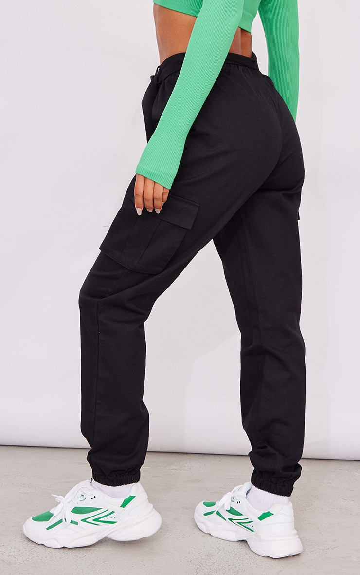 Black Utility Buckle Belt Joggers | PrettyLittleThing US