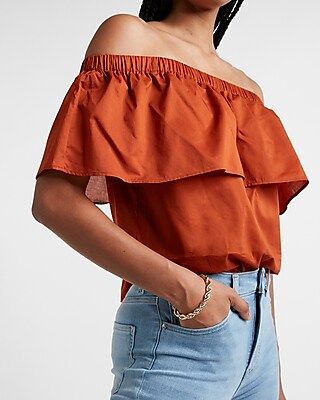 Off The Shoulder Ruffle Top | Express