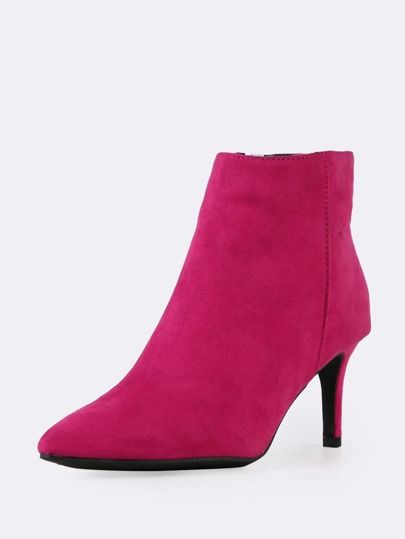 Faux Suede Pointy Toe Bootie | SHEIN