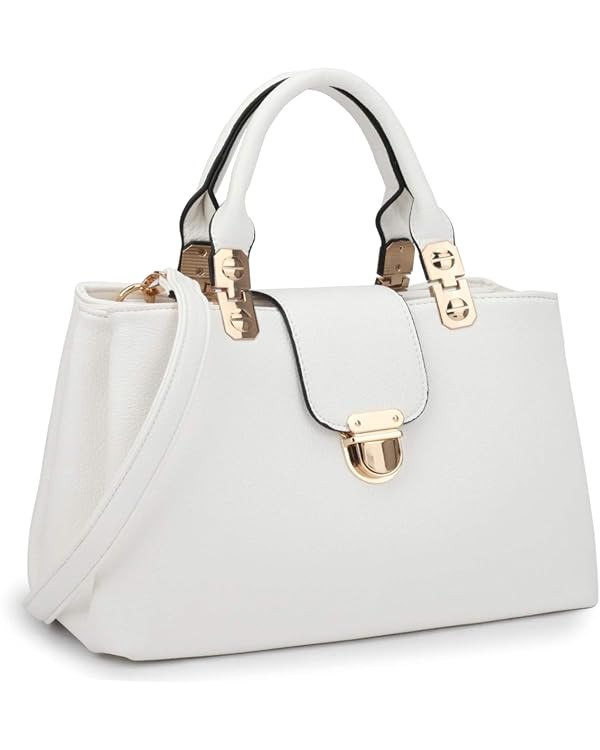 Dasein Women Satchel Handbags Top Handle Purse Medium Tote Bag Vegan Leather Shoulder Bag | Amazon (US)