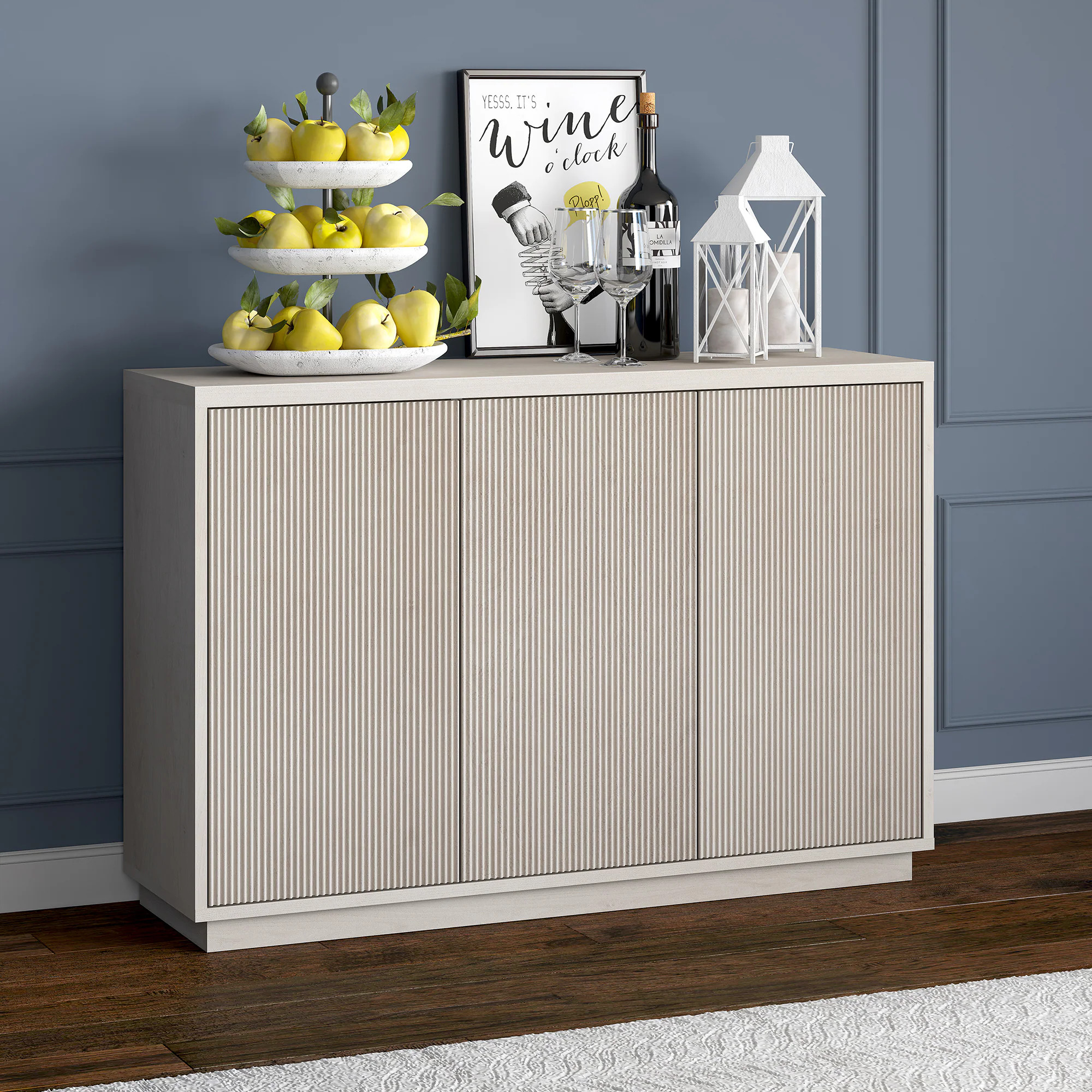 Hailey Home Alston Contemporary/Modern Alder White Buffet | BF1986 | Lowe's