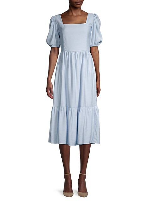 Square-Neck Puff-Sleeve Dress | Saks Fifth Avenue OFF 5TH