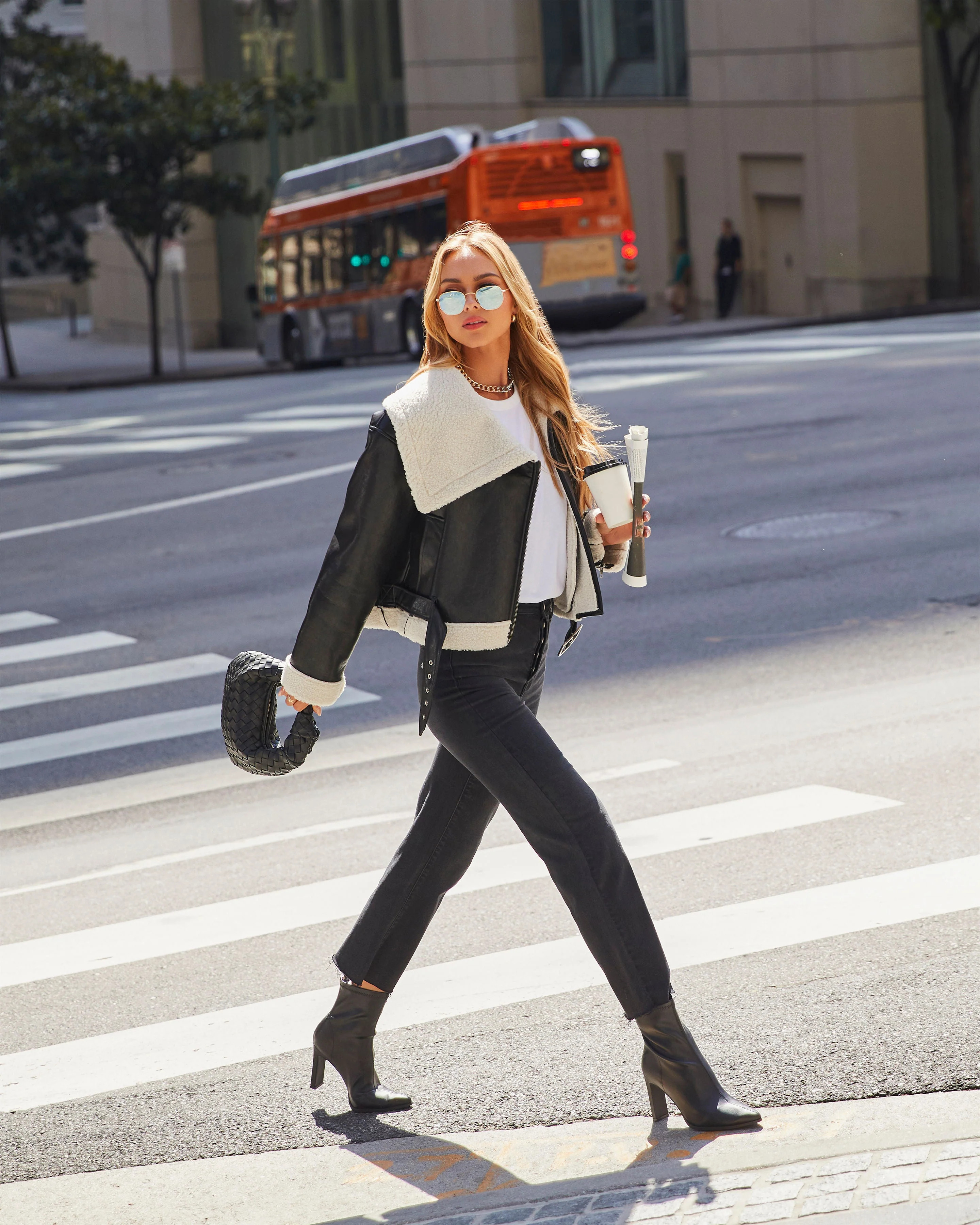 Bleeker Faux Leather Shearling Jacket | VICI