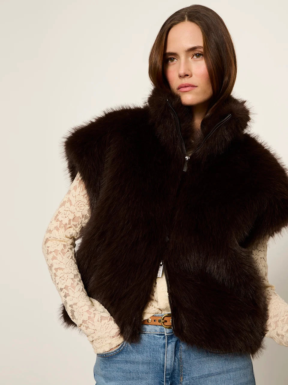 Silky Fur Vest Espresso Martini | Sanctuary Clothing