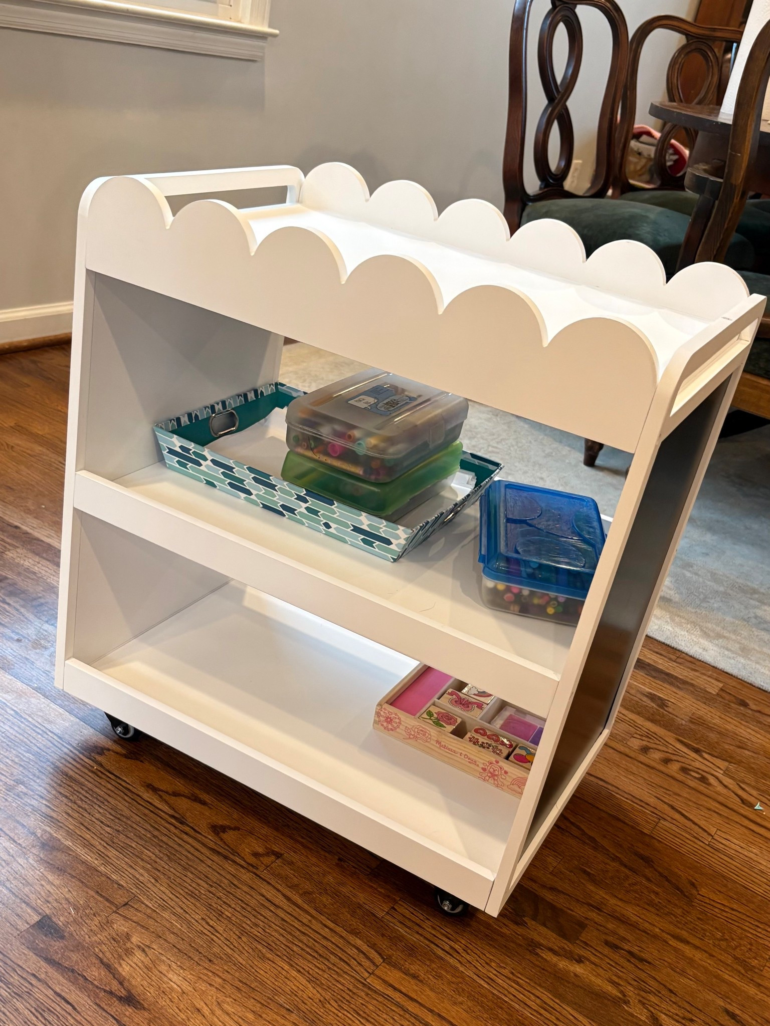 Love this art cart. Rolls on wheels, chalkboard on the sides, my kids love to play teacher with it. 

#LTKmomlife #LTKdayinmylife #LTKKids