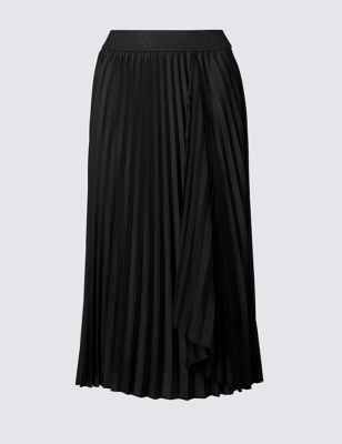 Satin Pleated Midi Skirt | Marks & Spencer (UK)