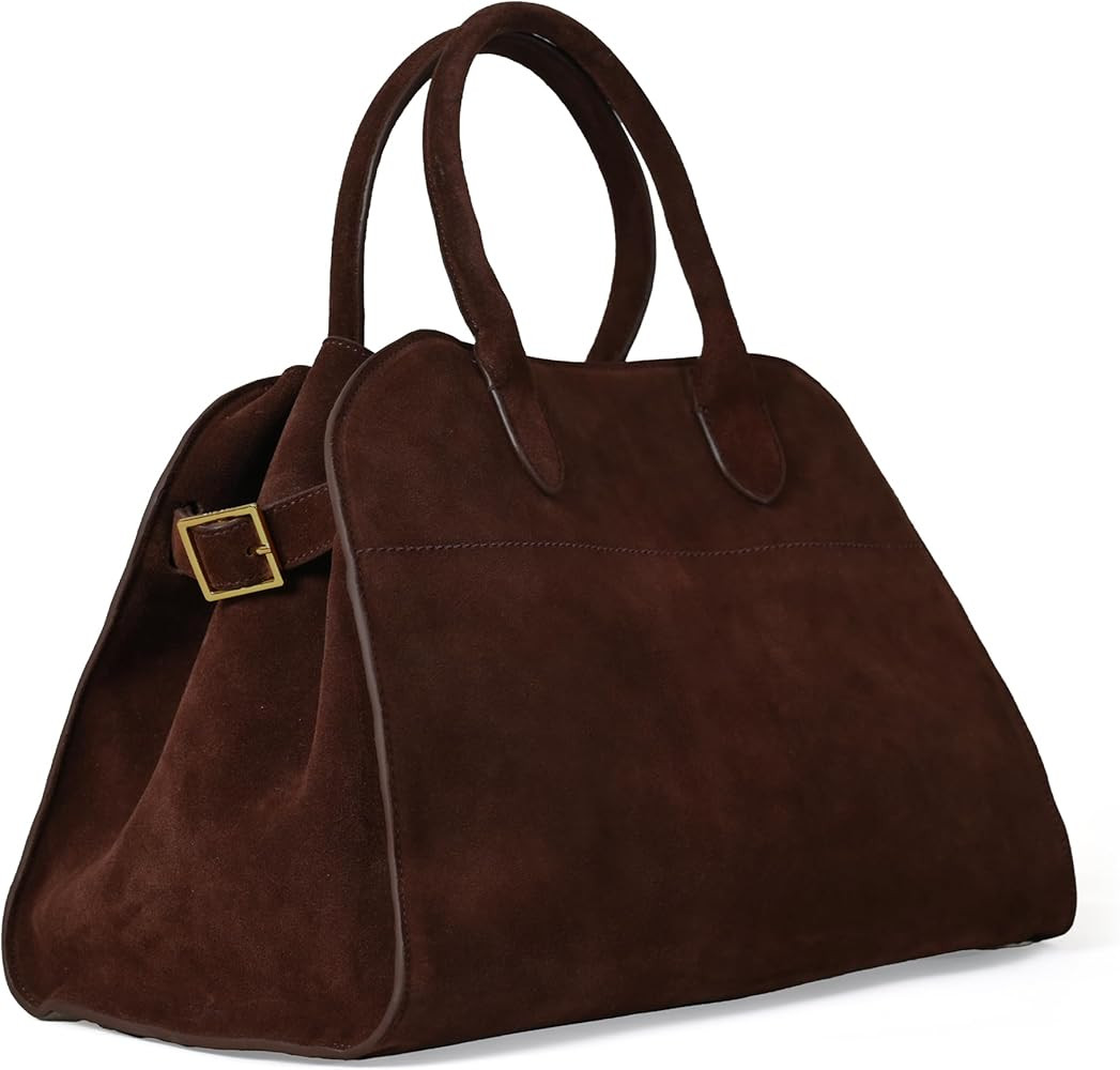 Genuine Leather Suede Tote Bag for Women 2024, Vintage Large Capacity Suede Shoulder Slouchy Hobo Handbags Purse | Amazon (US)