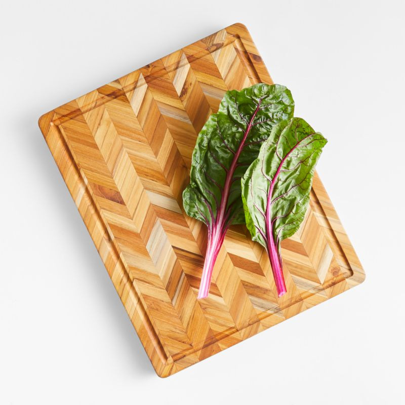 Teakhaus Herringbone Cutting Board 20"x16" + Reviews | Crate & Barrel | Crate & Barrel