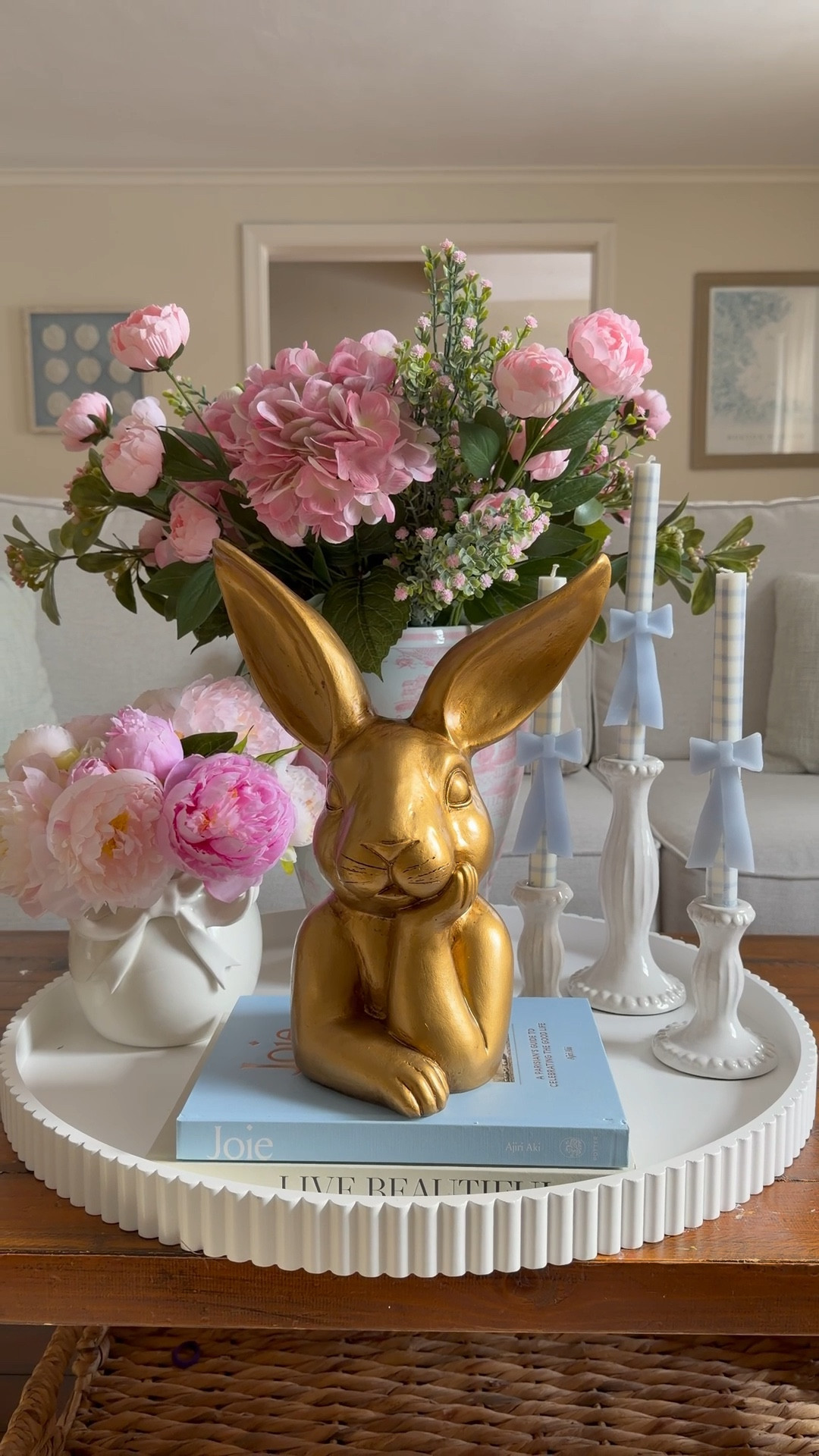 This gold bunny caught my eye immediately! I’m loving blues and pinks for spring and this new 24in tray is perfect to display this centerpiece! 

#LTKHome #LTKSeasonal #LTKmomlife