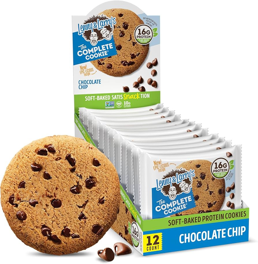 Lenny & Larry's Protein Cookie, [Chocolate Chip], Chewy Soft Baked, 16g Plant Protein, Vegan, Non... | Amazon (US)