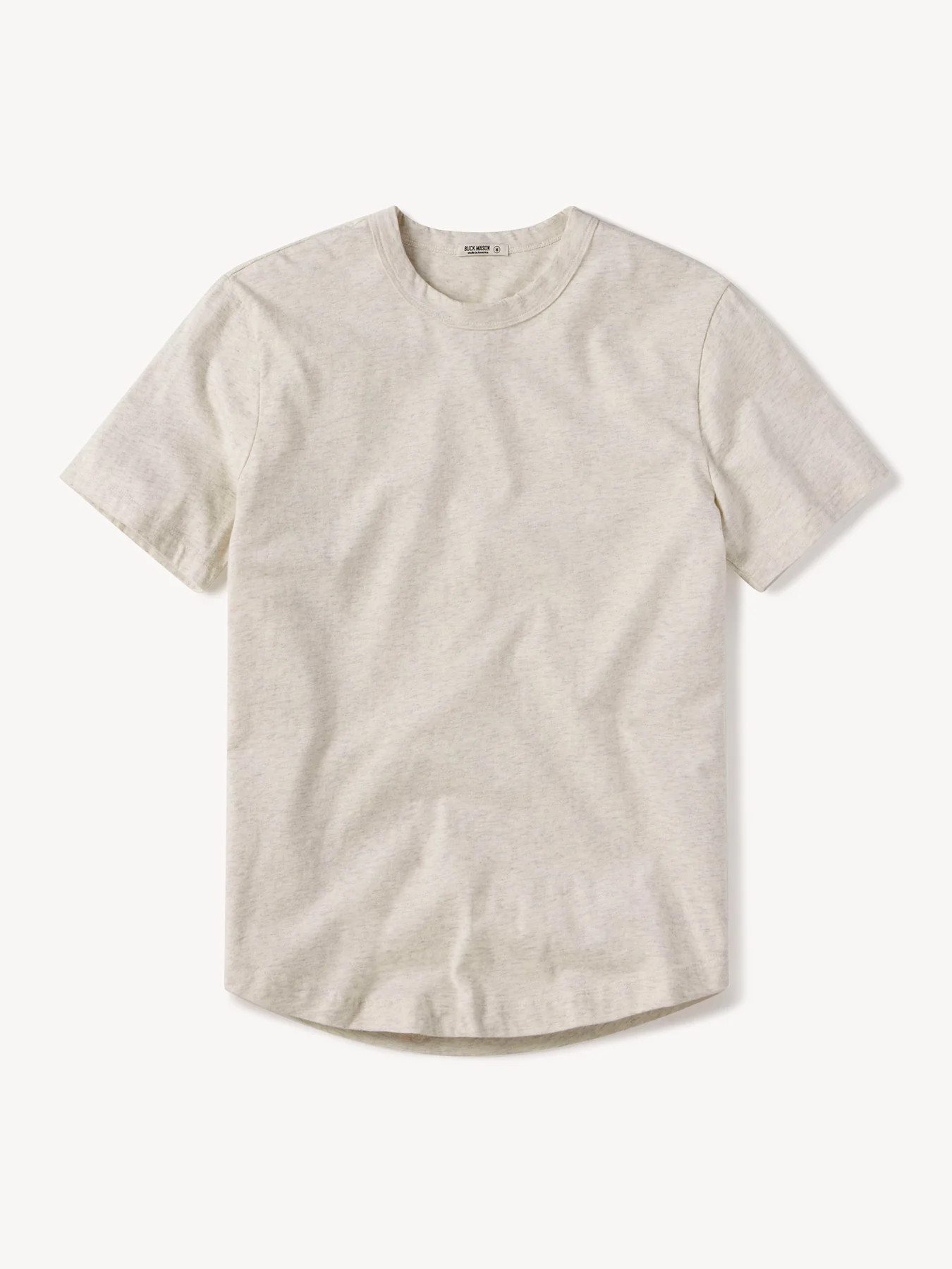 Heather Oat Pima Curved Hem Tee | Buck Mason | Buck Mason
