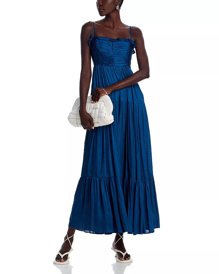 AQUA Ruffled Satin Maxi Dress - Exclusive Back to results -  Women - Bloomingdale's | Bloomingdale's (US)