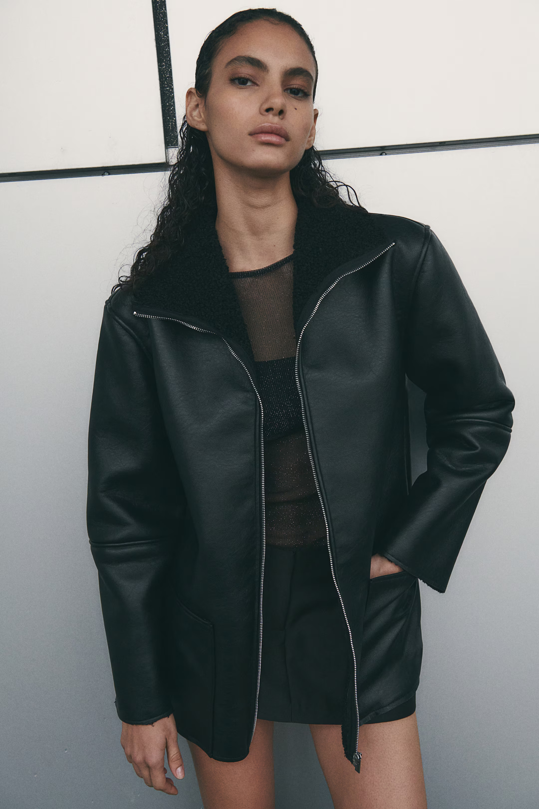 Teddy Fleece-Lined Coated Jacket | H&M (US + CA)