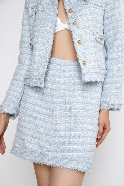Donnie Light Sky Blue Mini Skirt | J.ING