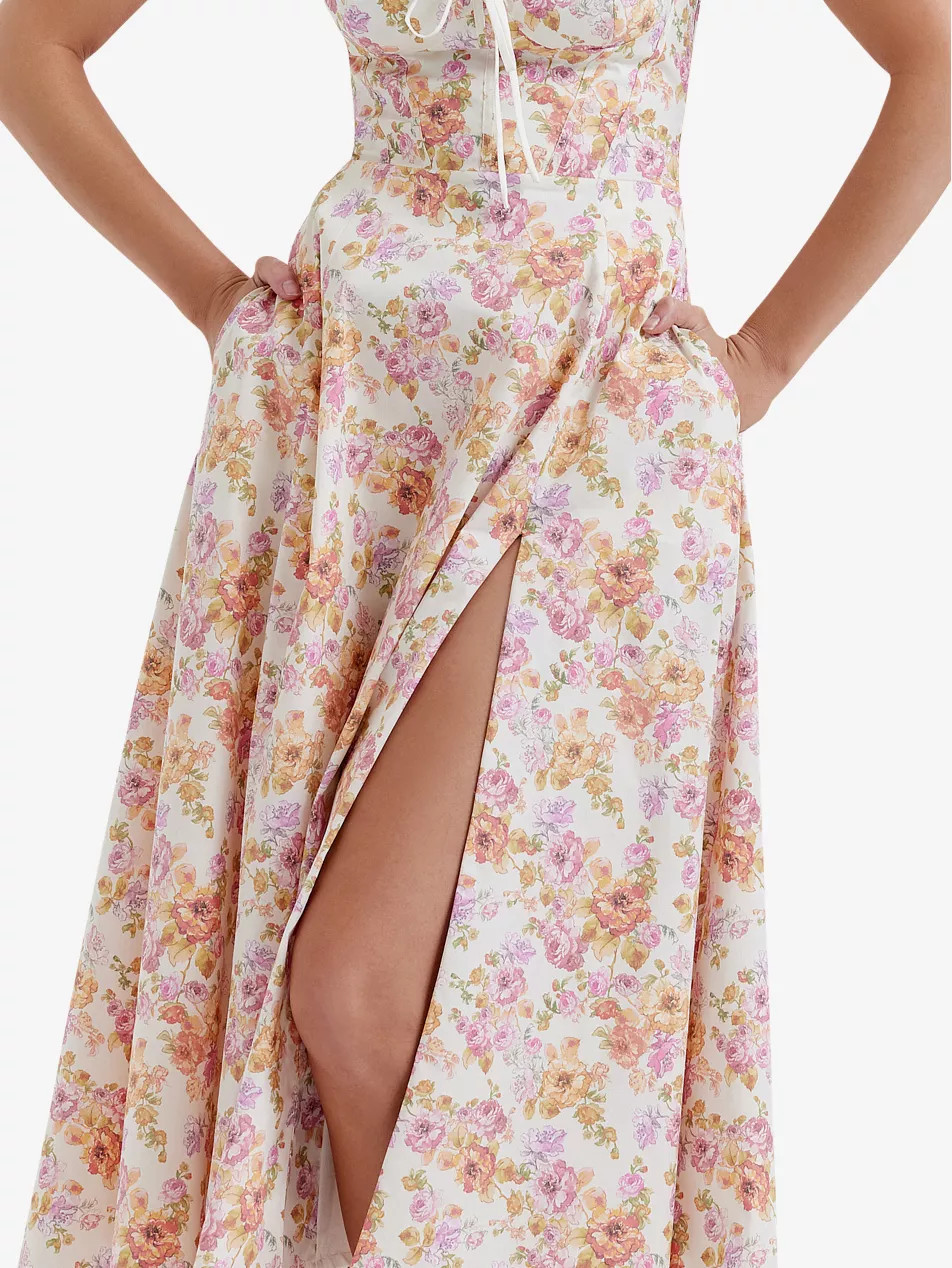 Sabrina floral-print cotton-blend midi dress | Selfridges