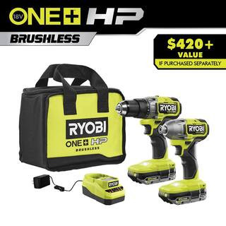 RYOBI ONE+ HP 18V Brushless Cordless 1/2 in. Drill/Driver and Impact Driver Kit w/(2) 2.0 Ah Batt... | The Home Depot