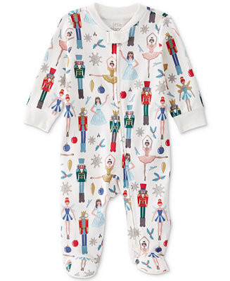 Baby Organic Cotton Sleep & Play Holiday Nutcracker Footed Pajamas | Macy's