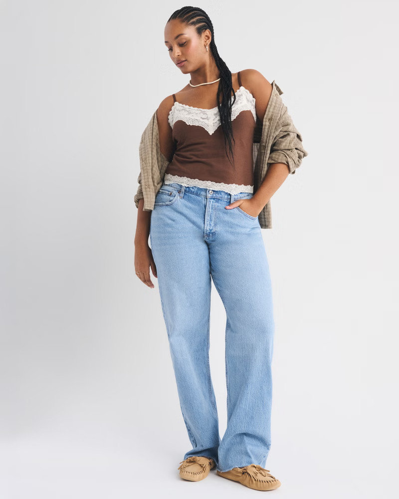 Women's Curve Love Low Rise Baggy Jean | Women's Bottoms | Abercrombie.com | Abercrombie & Fitch (US)
