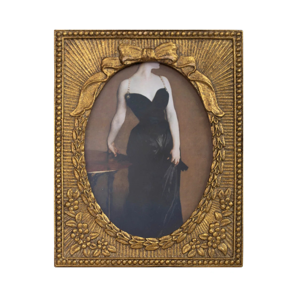 House of Hampton® Artistic Vintage Gold 5X7 Embossed Ornate Beads Resin Single Picture Frame Pho... | Wayfair North America