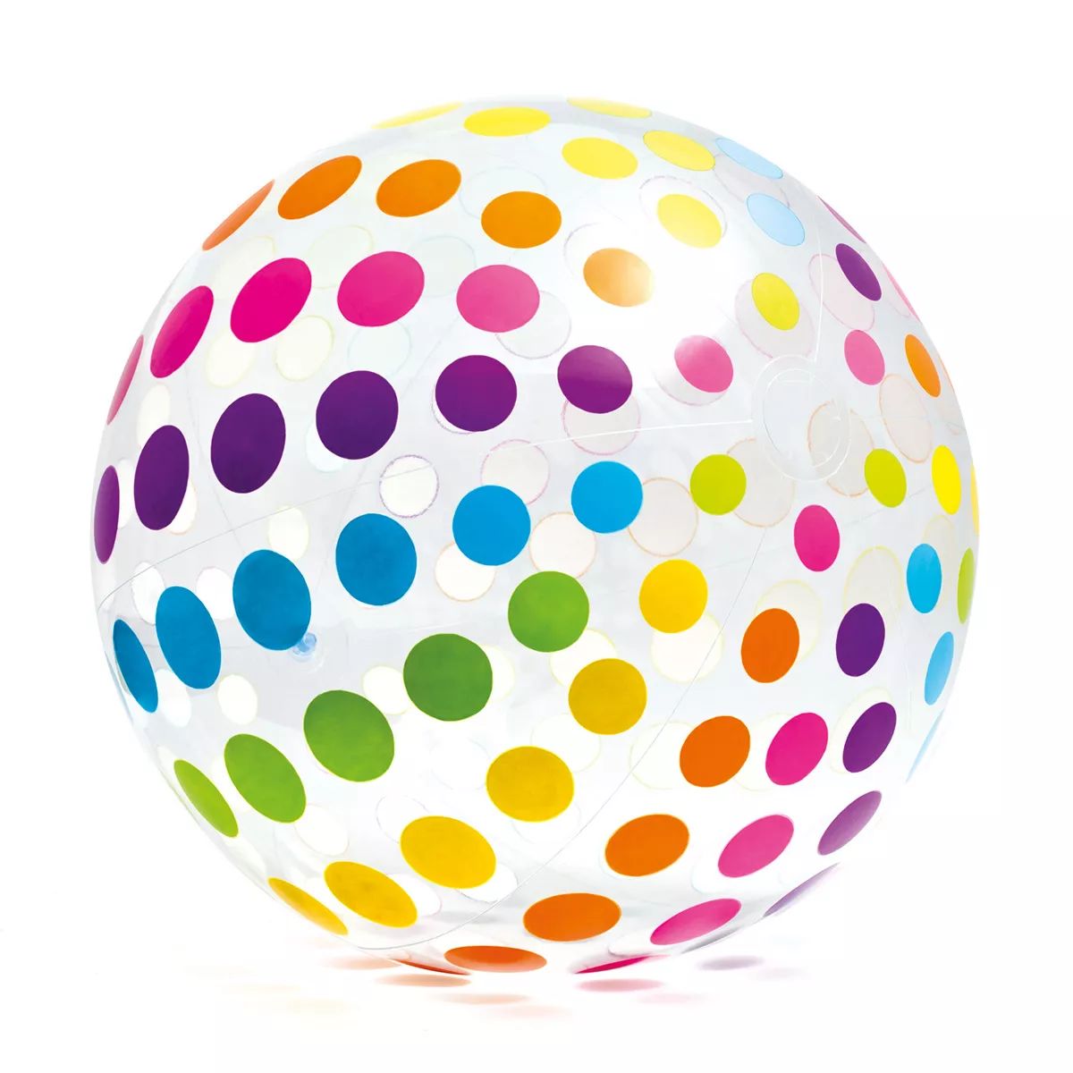 Intex Jumbo Inflatable Glossy Colorful Transparent PVC Giant Beach Ball w/Repair Patch in Polka-D... | Target