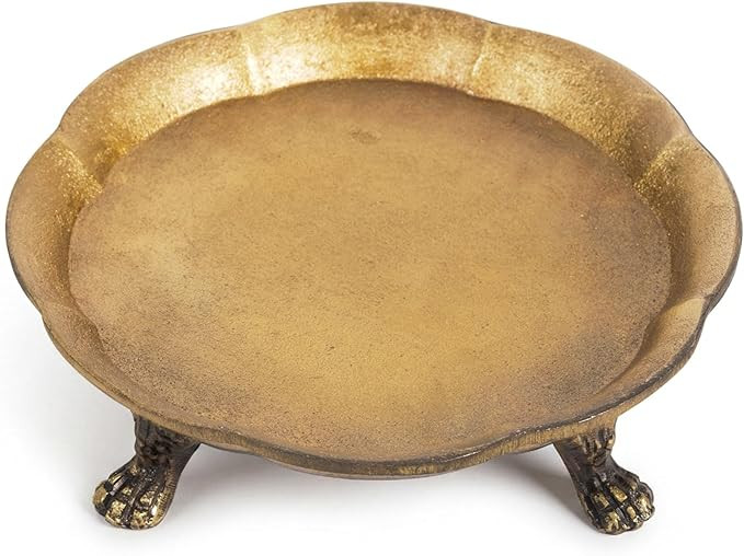 100% Solid Brass Clawfoot Pedestal Candle Dish – Vintage Style Decorative Candle Holder & Jewel... | Amazon (US)