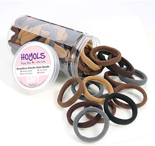 Soft Thick Seamless Cotton Hair Ties, Ponytail Scrunchies Head bands No Damage Crease for Women Girl | Amazon (US)