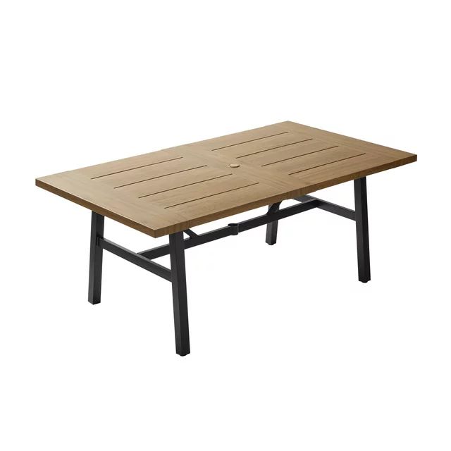 Better Homes & Gardens Kennedy Pointe 70" Steel Outdoor Dining Table, Brown/Black | Walmart (US)
