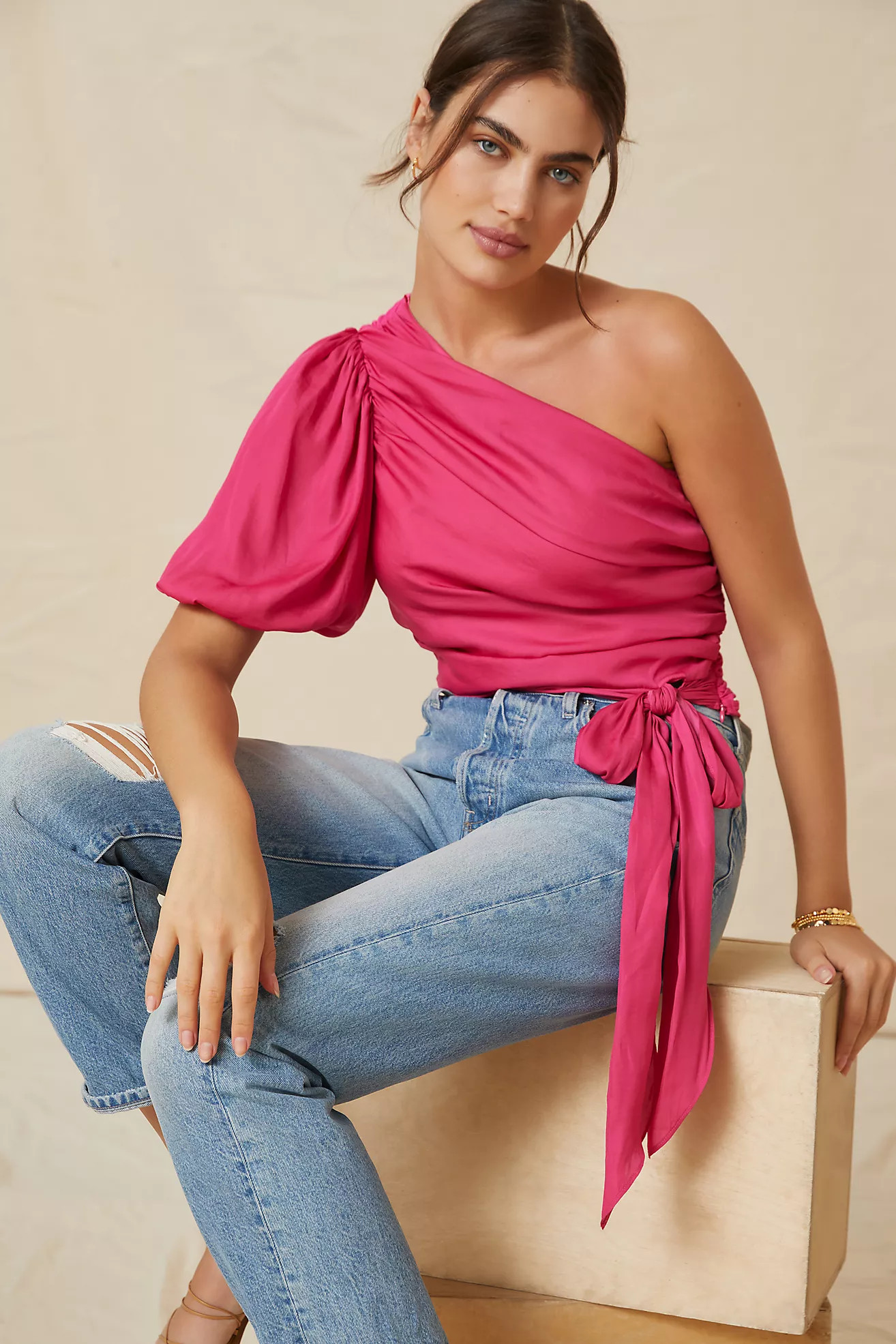 DOLAN Ruched Single-Shoulder Top | Anthropologie (US)