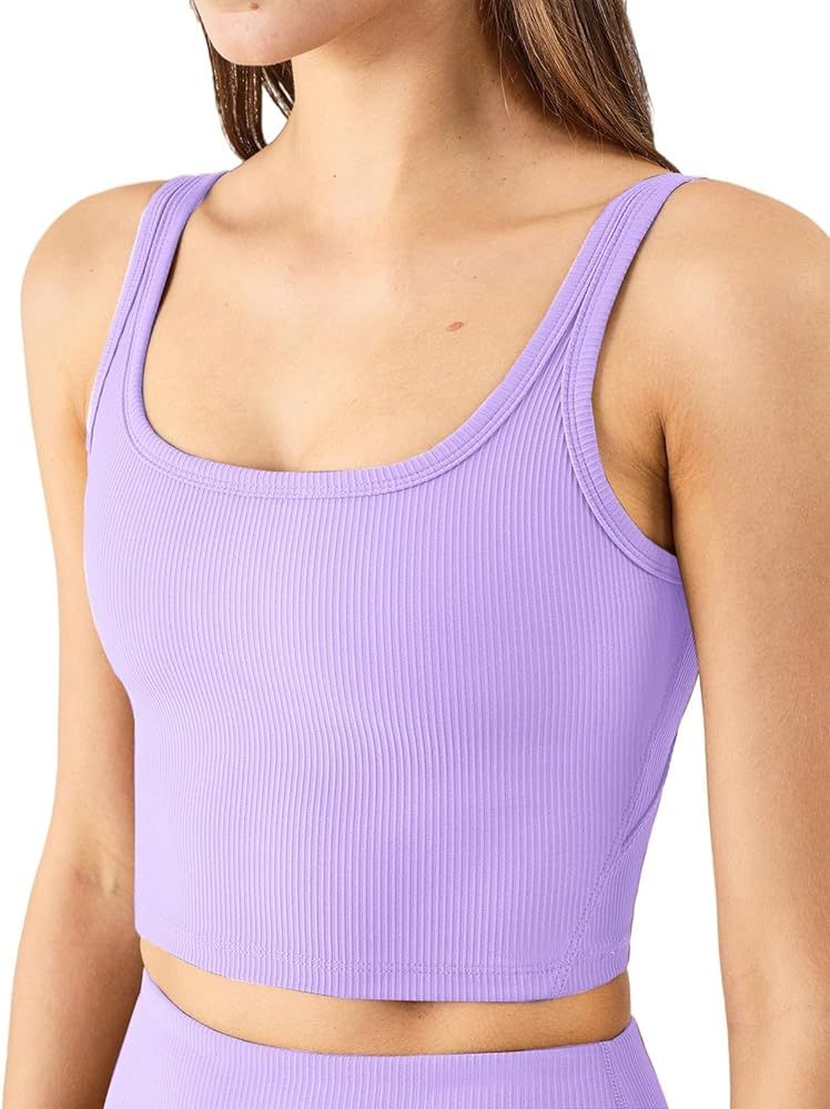 Chilylori Women's Seamless Sports Bra Workout Crop Top Tank Tops for Women Long Lined Sports Bra ... | Amazon (US)