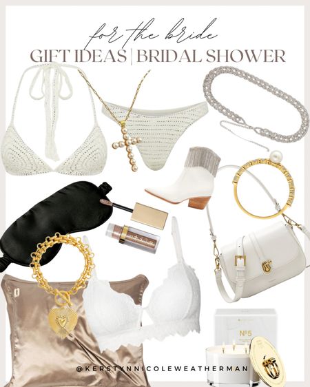 THE GIFT GUIDE FOR THE BRIDE TO BE!

Here are some thoughtful gift ideas for the bride-to-be:

Personalized Keepsakes**: Consider items like a monogrammed robe, custom jewelry, or an engraved picture frame to commemorate the special occasion.

Spa or Relaxation Kit**: Help her de-stress with a luxurious spa gift basket filled with bath bombs, essential oils, candles, and a plush robe.

*Wedding Planner or Organizer**: A beautifully designed wedding planner can help her stay organized and keep track of all the details leading up to the big day.

Experience Gift**: Treat her to a memorable experience like a couples' spa day, wine tasting tour, or a weekend getaway to her favorite destination.

Self-care Package**: Put together a self-care package with items like bath salts, face masks, a journal, and her favorite snacks to help her relax during the wedding planning process.

Wedding Day Emergency Kit**: Assemble a kit filled with essentials like tissues, stain remover, safety pins, and pain relievers to help her tackle any last-minute emergencies on the big day.
#BrideToBe #EngagedLife #BridalBliss #FutureMrs #BrideTribe #WeddingPlanning
#BridalShower
#SayYesToTheDress
#WeddingCountdown
#HereComesTheBride
#BridalStyle
#BrideGoals
#HappilyEverAfter
#BridalInspiration
. #BridalGlam
. #BrideLife
. #IDoCrew
. #BridalBeauty
. #BridetoBride
. #WeddingPrep

#LTKstyletip #LTKwedding #LTKGiftGuide