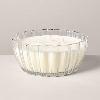 5-Wick Tinted Glass Lavender and Birch Ribbed Jar Candle Clear 28oz - Hearth & Hand™ with Magno... | Target