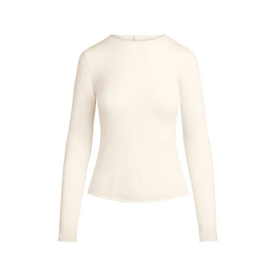 SKIMS Long Sleeve Top | White | 2XL | Featherweight Cashmere | SKIMS (US)