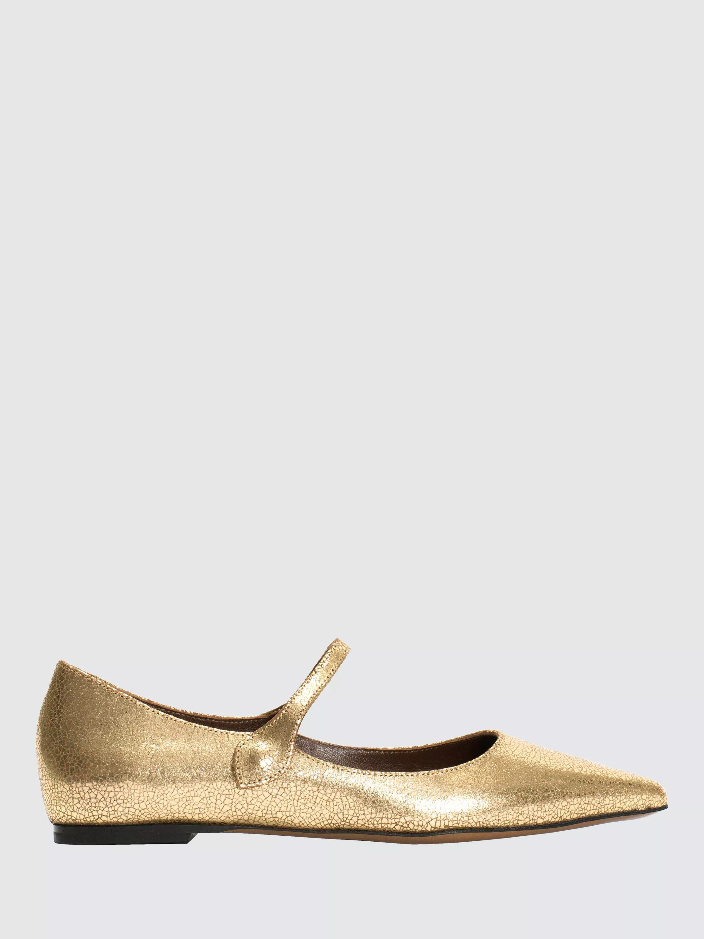 Anonymous Copenhagen Fifi Cracked Leather Mary Janes, Gold | John Lewis (UK)