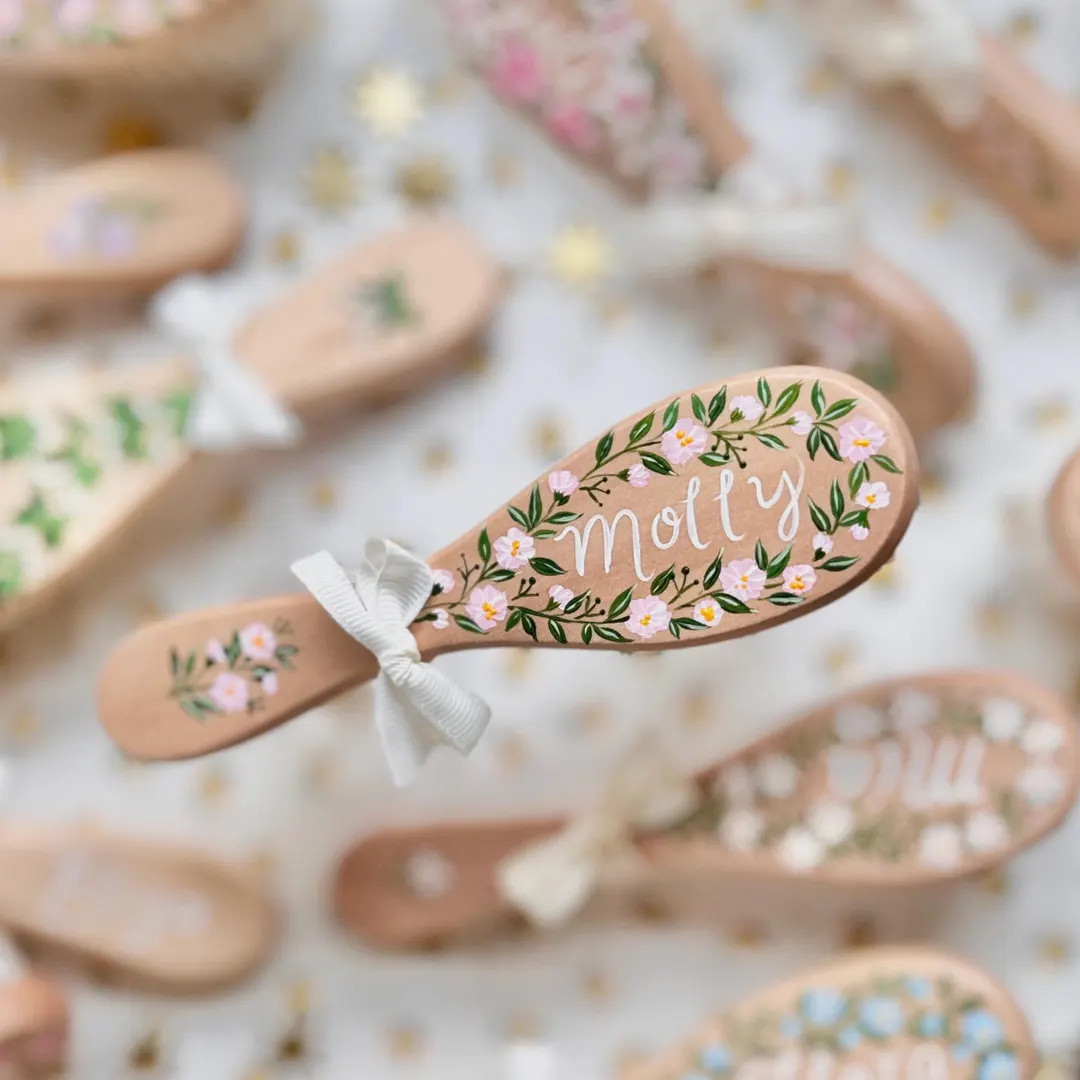 Personalised Hand Painted Baby Brush, Daisy Baby Brush, Christening Keepsake, Personalised Newbor... | Etsy (US)