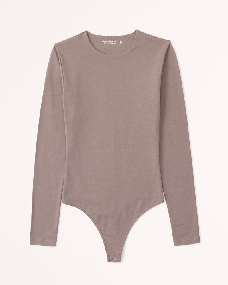 Women's Long-Sleeve Cotton Seamless Fabric Crew Bodysuit | Women's | Abercrombie.com | Abercrombie & Fitch (US)