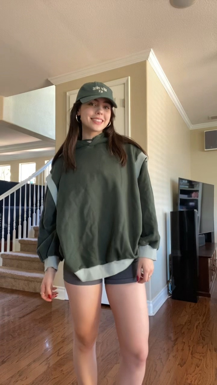Casual comfy outfit of the day!🫶

Sizing:
- hoodie runs oversized/comfy fit (material is amazing, definitely worth the higher price)
- shorts are true to size (super stretchy material)
- hat comes in a bunch of colors and is one of my favorites

Linked the amazon version for the shorts as well if you prefer amazon (the amazon version is more of a stiff/structured material than the Temu ones I’m wearing)

Casual outfits / outfit of the day / green hoodie / oversized hoodie / workout outfits / work from home outfits / workout shorts / / college fashion / college outfits / college class outfits / college fits / college girl / college style / Neutral fashion / neutral outfit /  Clean girl aesthetic / clean girl outfit / Pinterest aesthetic / Pinterest outfit / that girl outfit / that girl aesthetic / vanilla girl / Temu

#LTKFindsUnder100 #LTKVideo #LTKFindsUnder50
