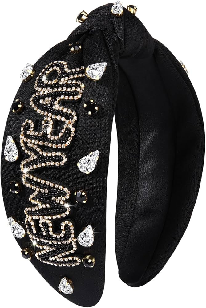 Happy New Year Headband for Women New Year’s Eve Accessories Gold Beaded NYE NEW YEAR Knotted H... | Amazon (US)