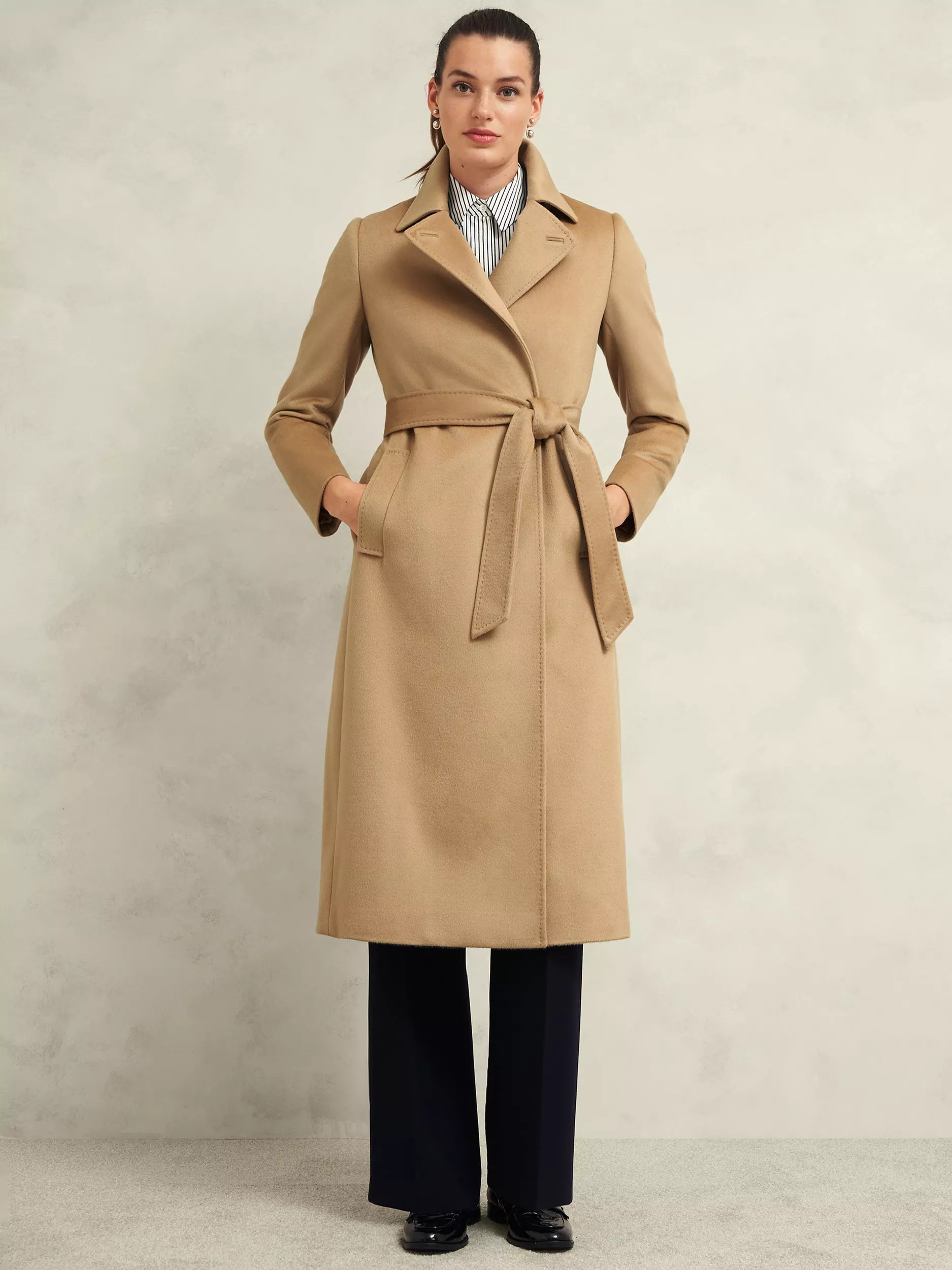 Hobbs Petite Livia Wool Coat, Hobbs Camel | John Lewis (UK)