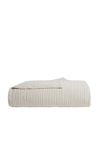 Parachute Cloud Linen Gauze Bed Blanket in Nude | FWRD 
