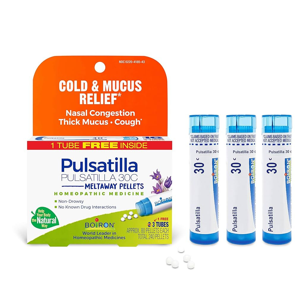 Boiron Pulsatilla 30C Homeopathic Medicine for Relief from Cold, Nasal Congestion, Thick Mucus, a... | Amazon (US)