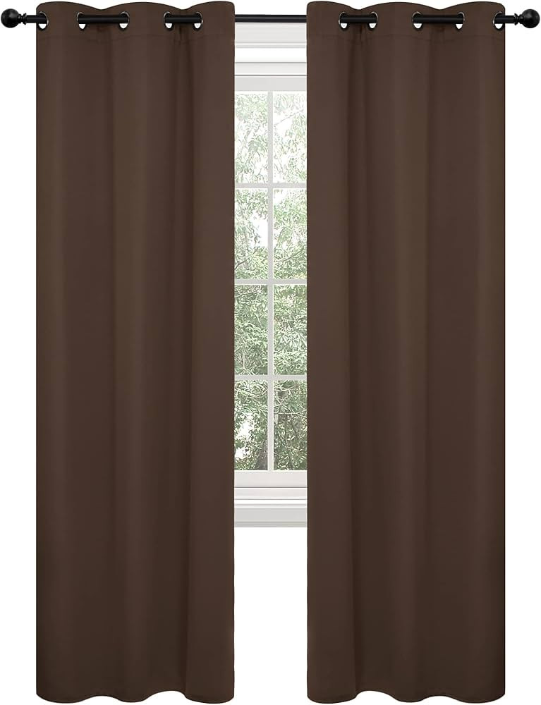 Deconovo Room Darkening Window Curtain Panels, Thermal Insulated Grommet Blackout Curtains for Li... | Amazon (CA)