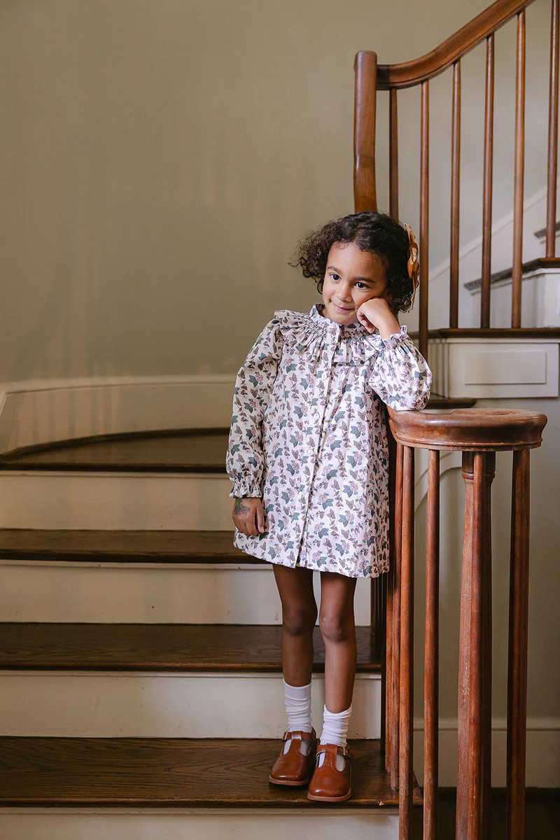 Molly Anne Dress in Woodland Floral in Cream | Sun House Children's