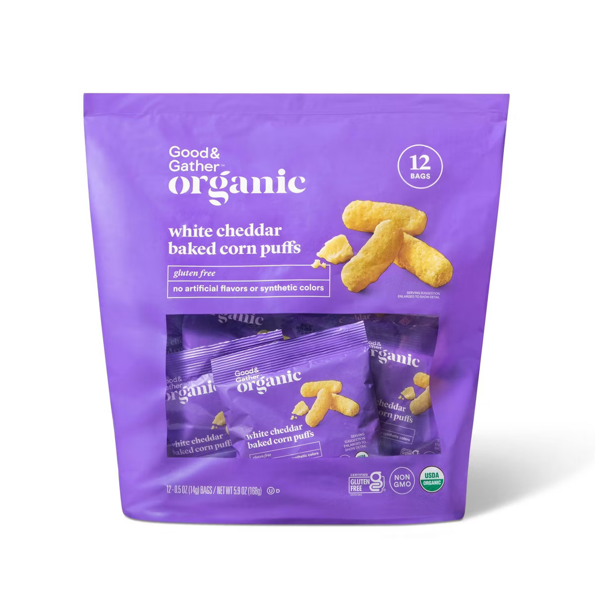 Organic White Cheddar Puffs Multipack - 12ct - Good & Gather™ | Target